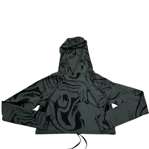 Gymshark Marble Long Sleeve Hooded Crop Pullover - Picture 7 of 10